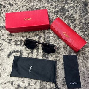 Cartier Black Sunglasses with Case